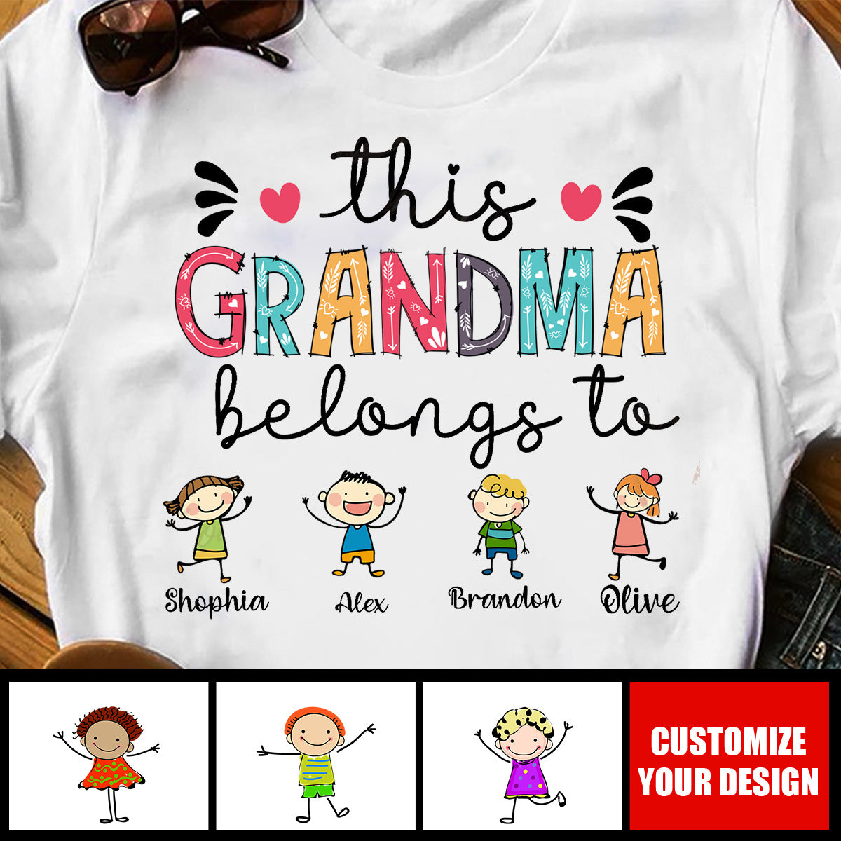 This Grandma Belongs To-Personalized Grandma for Mothers Day  T-shirt