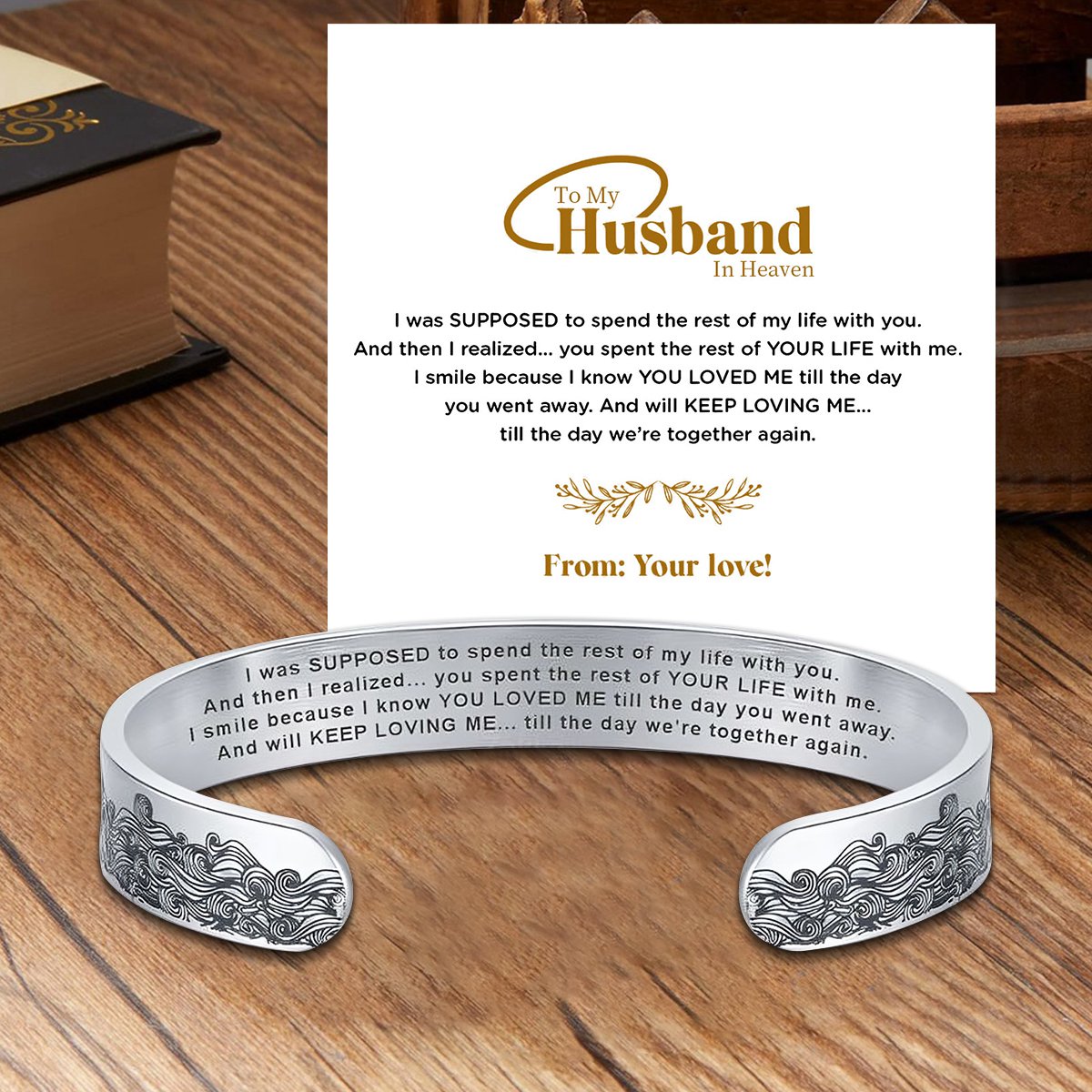 To My Husband In Heaven Memorial Bracelet