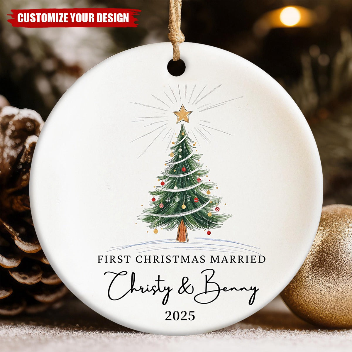 Personalized First Christmas Married Ornament, Mr and Mrs Ornament