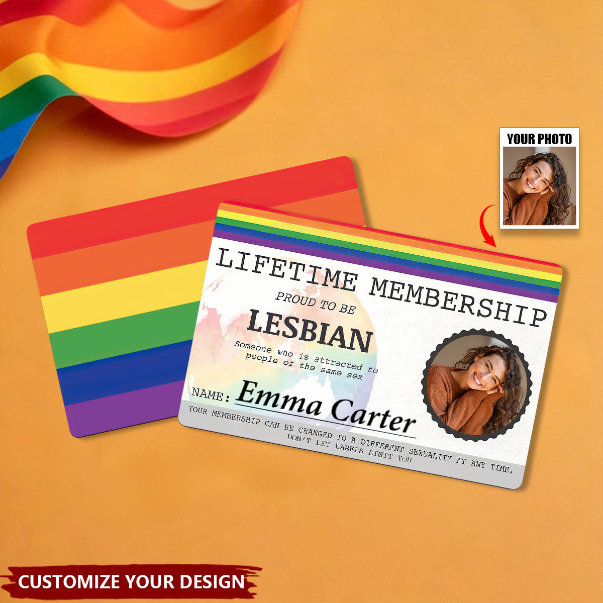 Custom Photo LGBTQ Membership Cards - Personalised Wallet Card