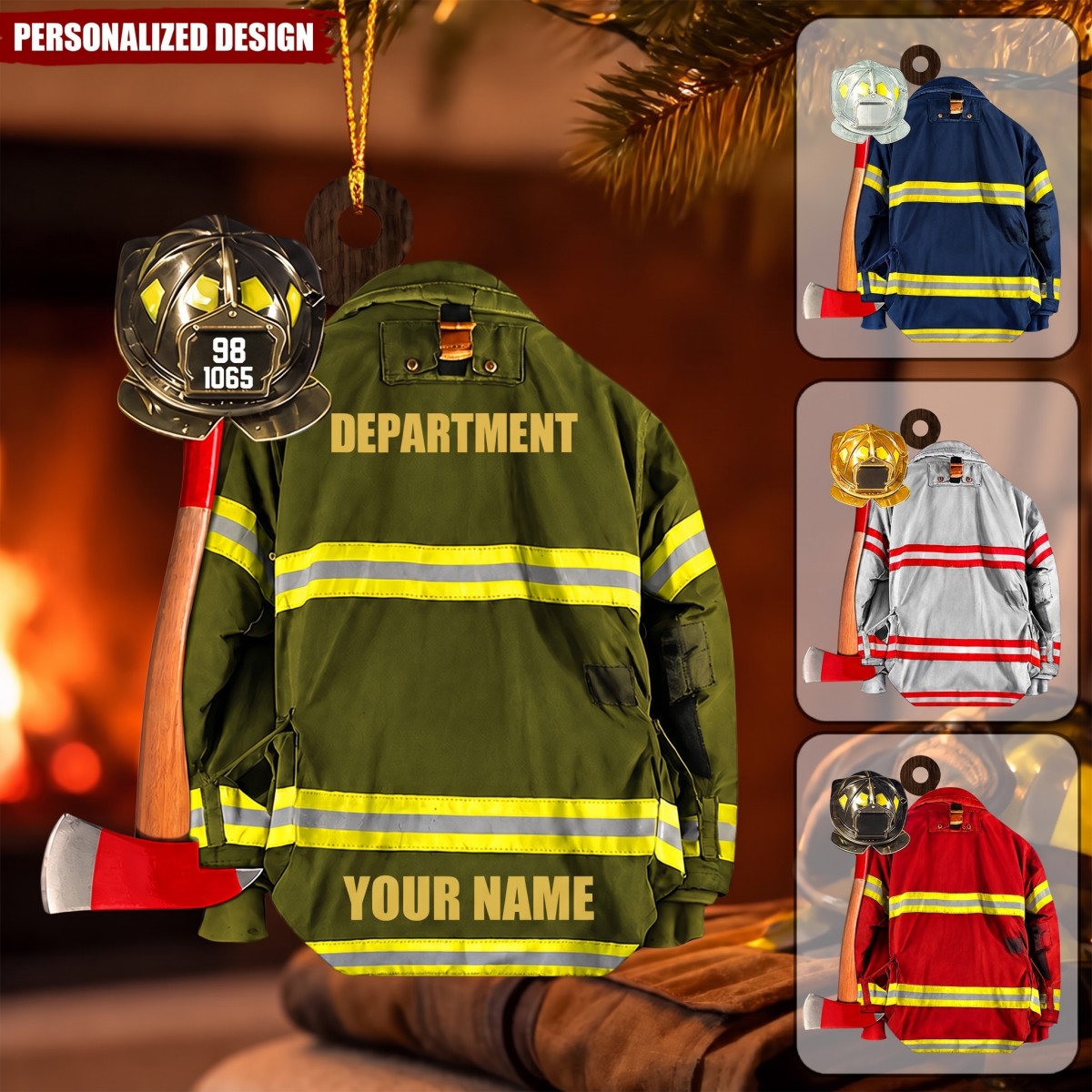Personalized Firefighter Armor Christmas Ornament