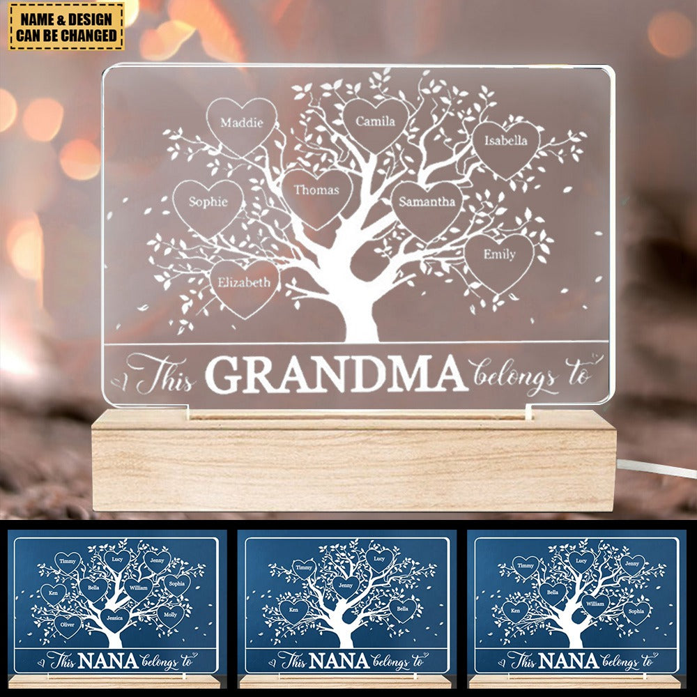 This Grandma Belongs To - Family Personalized Custom 3D LED Light
