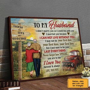 To My Husband Country Road Personalized Canvas