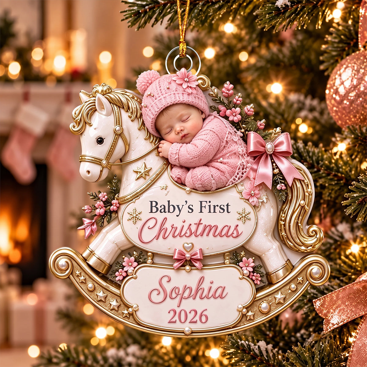 Personalized Baby’s First Christmas Ornament, Newborn Christmas Gift