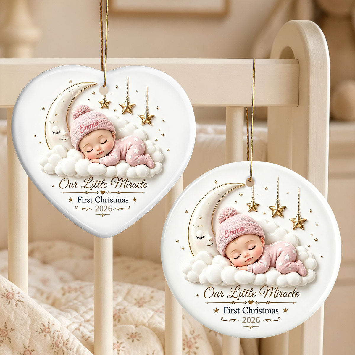 Personalized Baby First Christmas Ornament - Custom Name Baby Gift