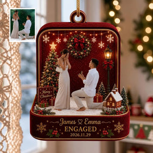 Personalized Proposal Photo Ornament, Engagement Ornament Christmas Gift