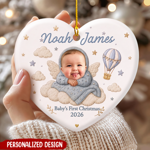 Personalized Baby First Christmas Photo Ornament