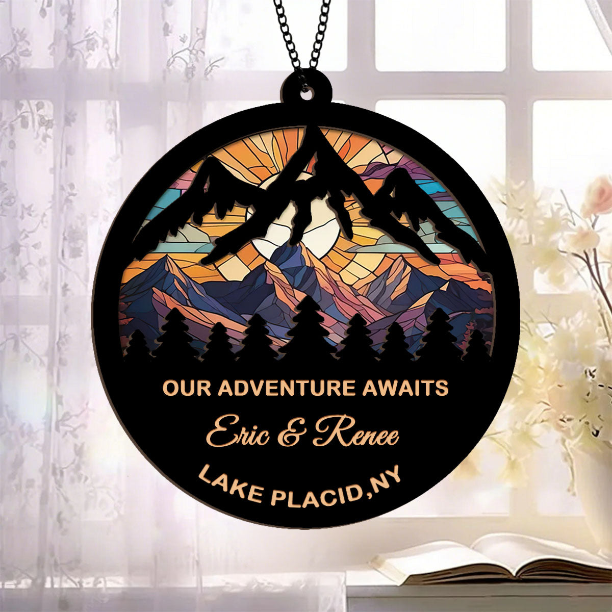 Our Adventure Awaits Personalized Mountains Landscape Ornament