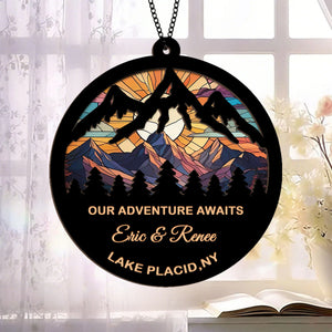 Our Adventure Awaits Personalized Mountains Landscape Ornament