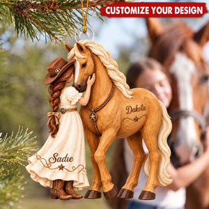 Personalized Horse Christmas Ornament, Horse Lover Gift
