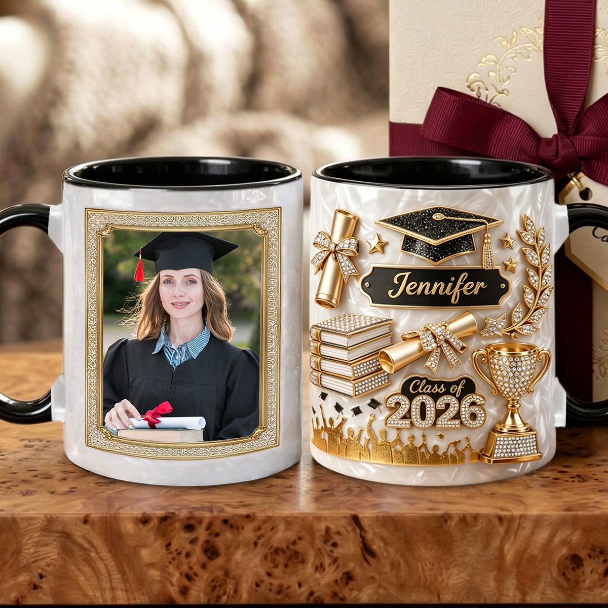 Personalized Graduation Gift 3D Effect Coffee Mug-Upload Photo