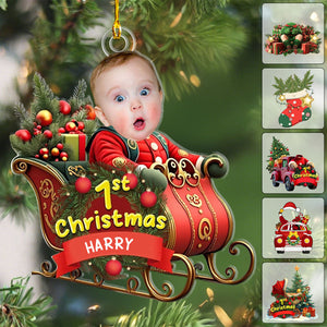 Custom Baby Face First Christmas Petsonalized Ornament