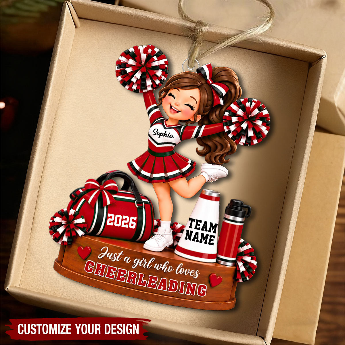 Personalized Cheerleader Christmas Ornament - Cheerleader Keepsake