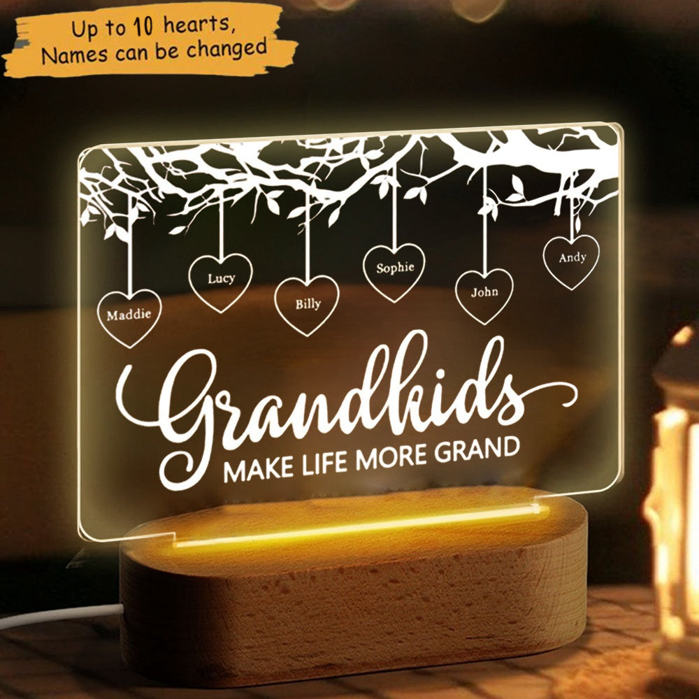 Grandkids Make Life More Grand - Family Personalized 3D LED Light Lamp