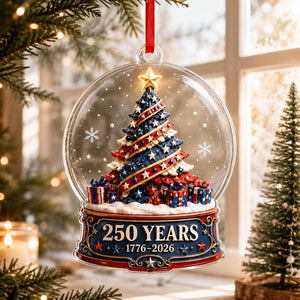 Personalized America 250 Years Ornament, Patriotic Christmas Ornament