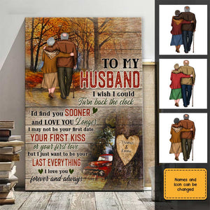 To My Husband I Love You Forever And Always Personalized Canvas
