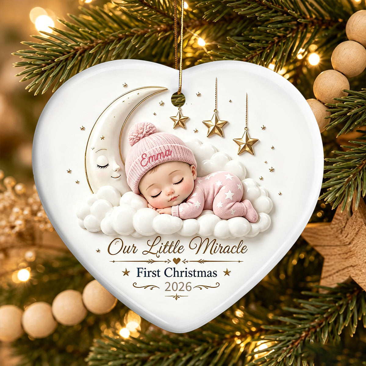Personalized Baby First Christmas Ornament - Custom Name Baby Gift