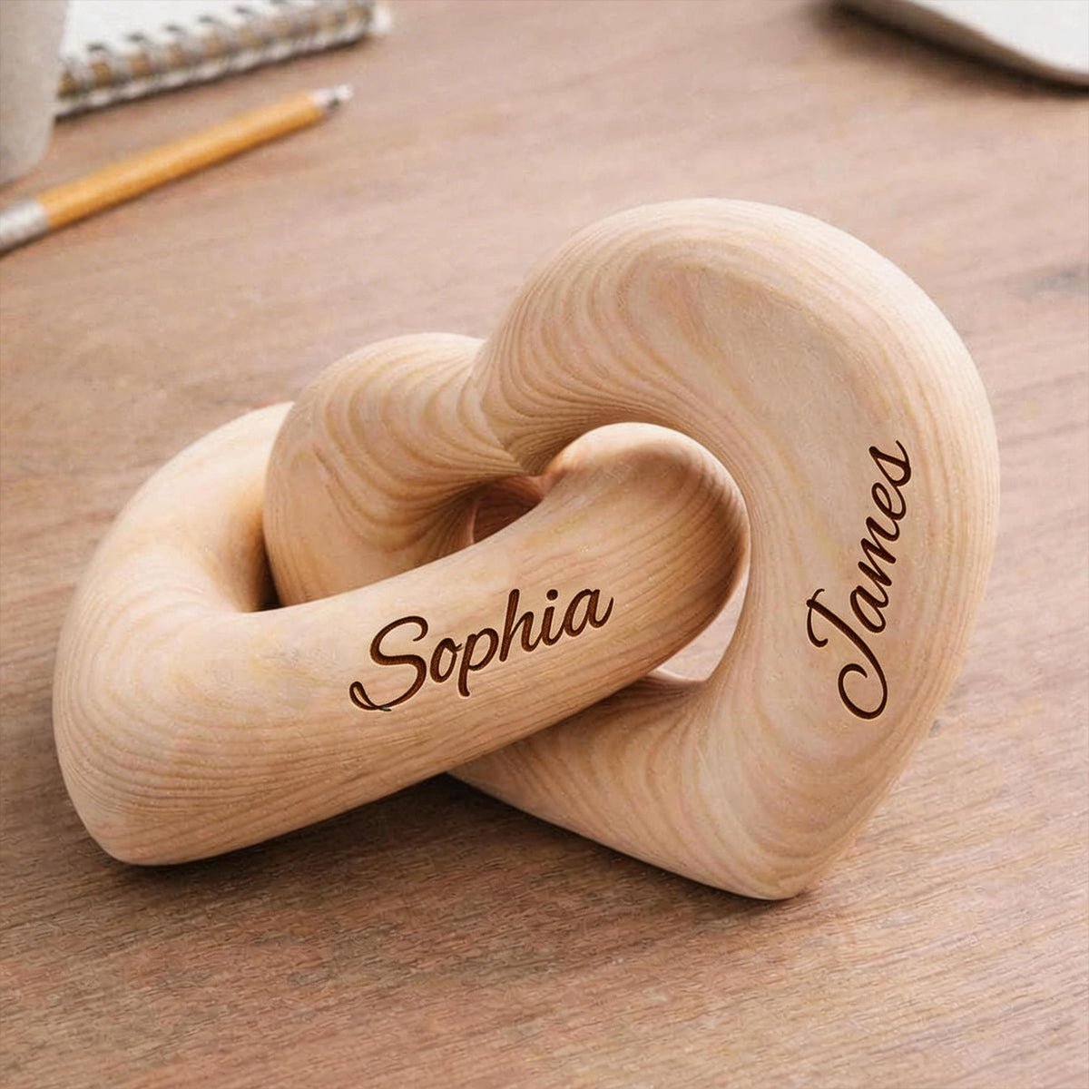 Personalized Names Infinity Heart Sculpture-Romantic Couple Keepsake