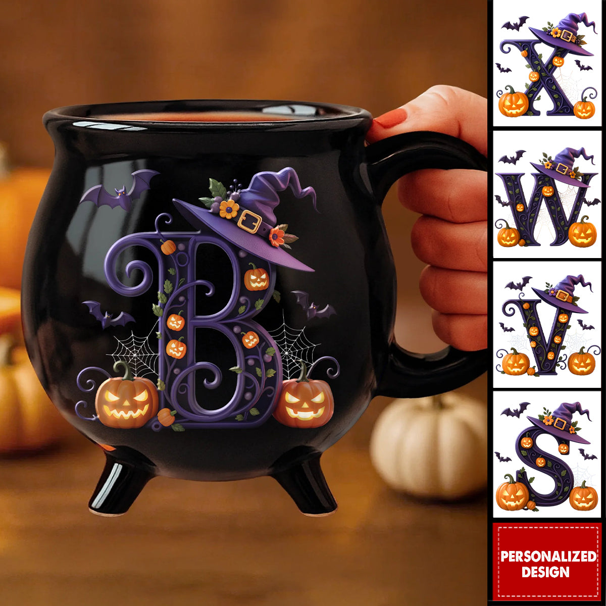 Personalized Witchy Cauldron Coffee Mug, Halloween Gifts