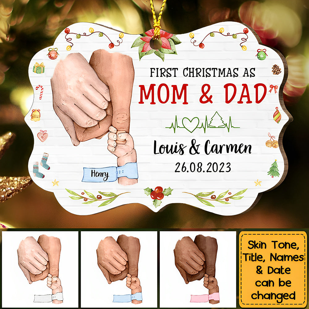 First Christmas As Mom And Dad Personalized Ornament