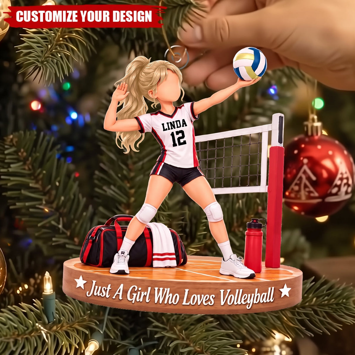 Personalized Volleyball Player Christmas Ornament-Custom Name Gift