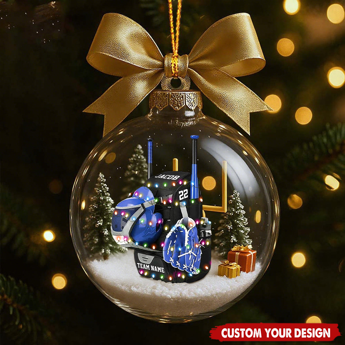 Personalized Baseball Bag Transparent Ornament-Gift For Baseball Lovers