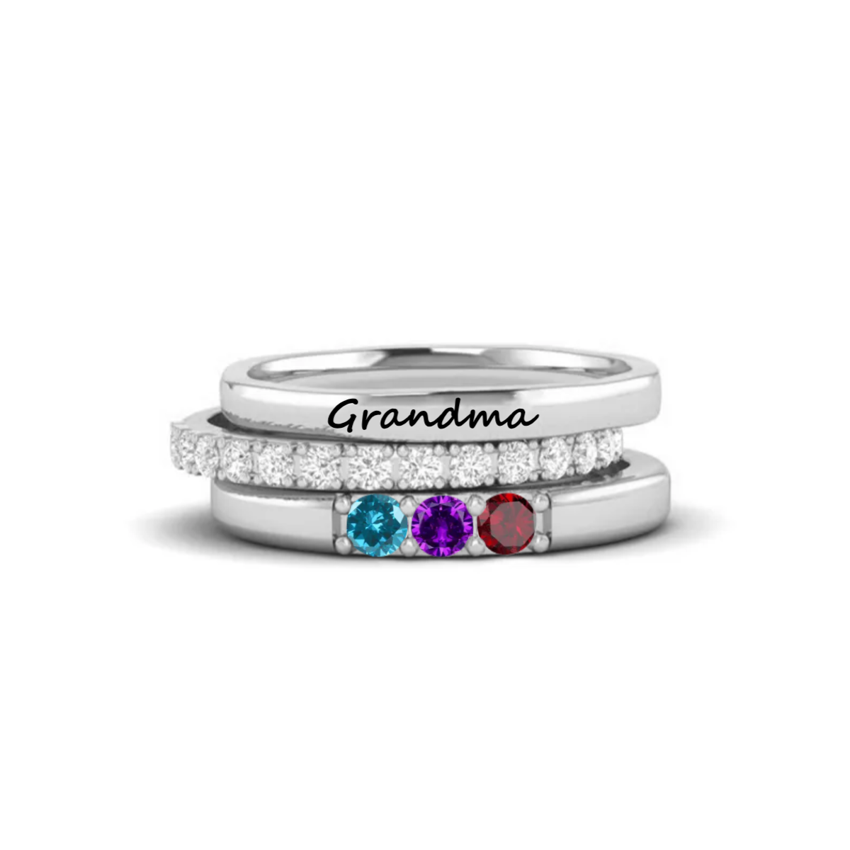 Unique Mothers Rings Stones Custom Birthstone Ring For Mom