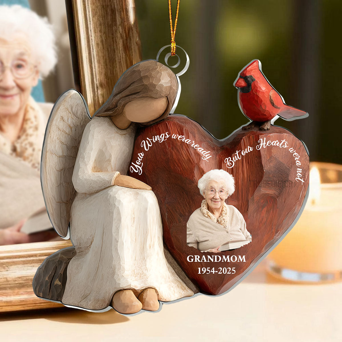 Personalized Memorial Angel Ornament, Upload Photo