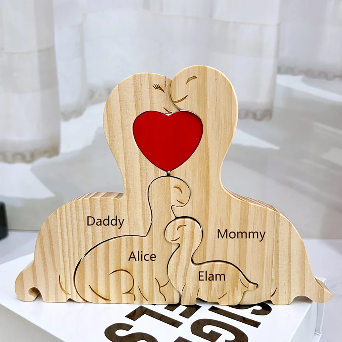 Personalized Dinosaur Wooden Puzzle-Father's Day Gift, Family Gift