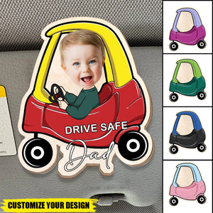 Father's Day Gift，Drive Safe- Personalized Photo Car Visor Clip