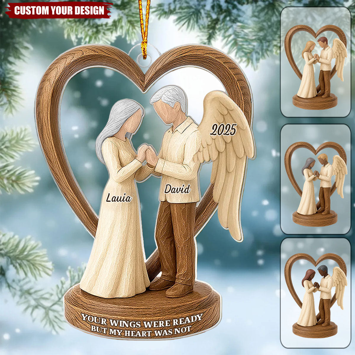 Couple With Wings Memorial Ornament