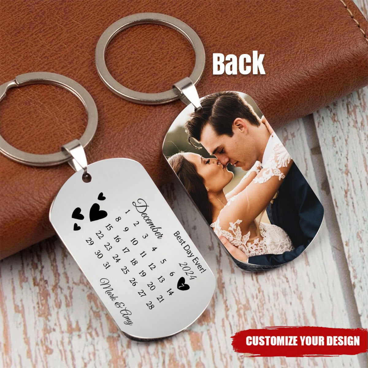 Best Day Ever Personalized Stainless Steel Keychain-Gift For Couple