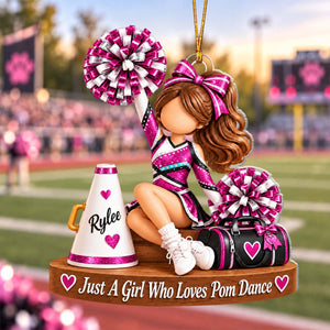 Personalized Pom Dance Girl Ornament,Pom Dancer Christmas Gift