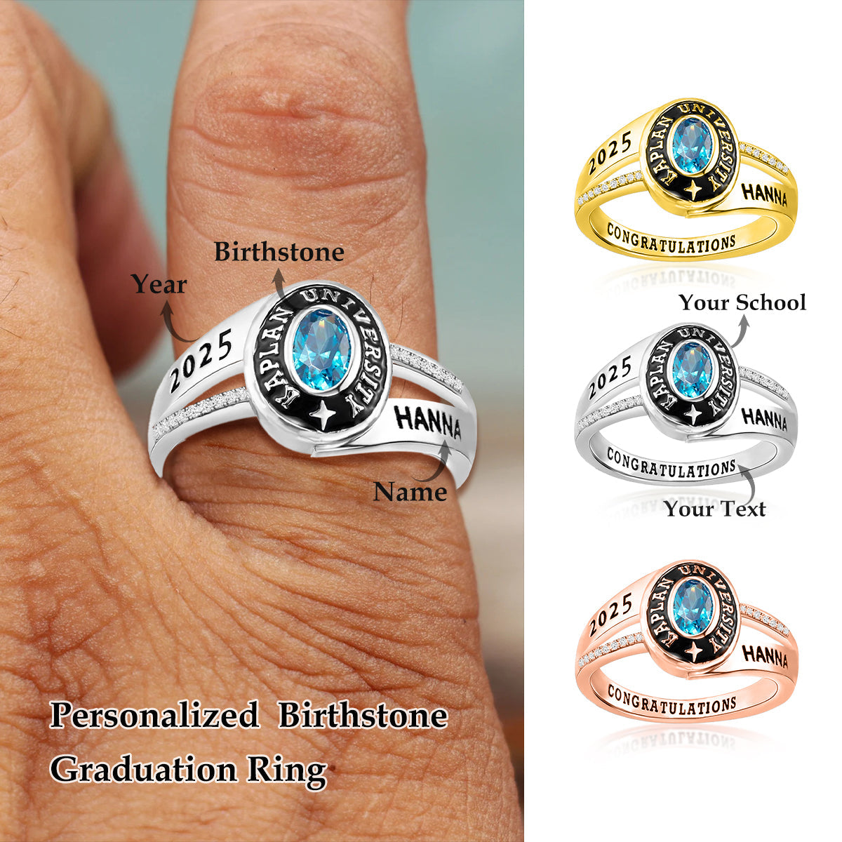 Graduation Class Ring | Custom High School and College Signet Ring