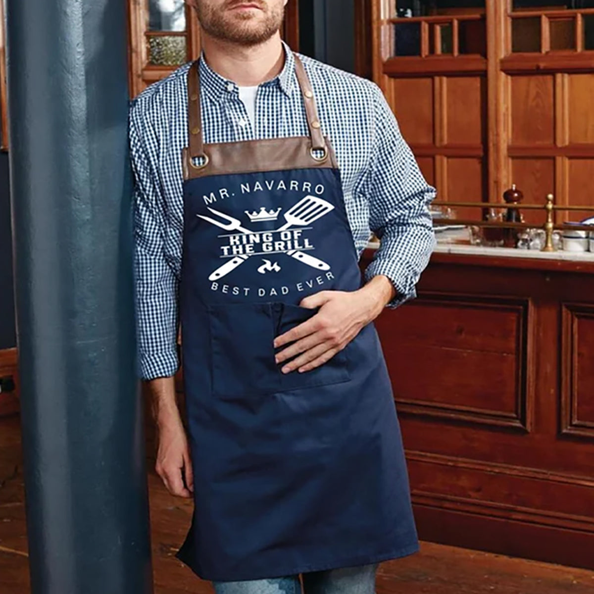 Best Dad Ever King of The Grill Personalized Apron