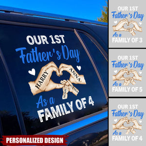 First Father's Day As A Family of 3-4-5 - Personalized Sticker