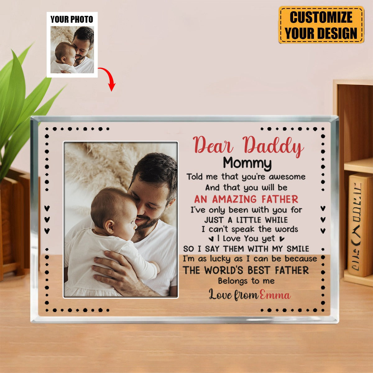 Custom Photo The World's Best Dad Mom - Family Personalized Plaque