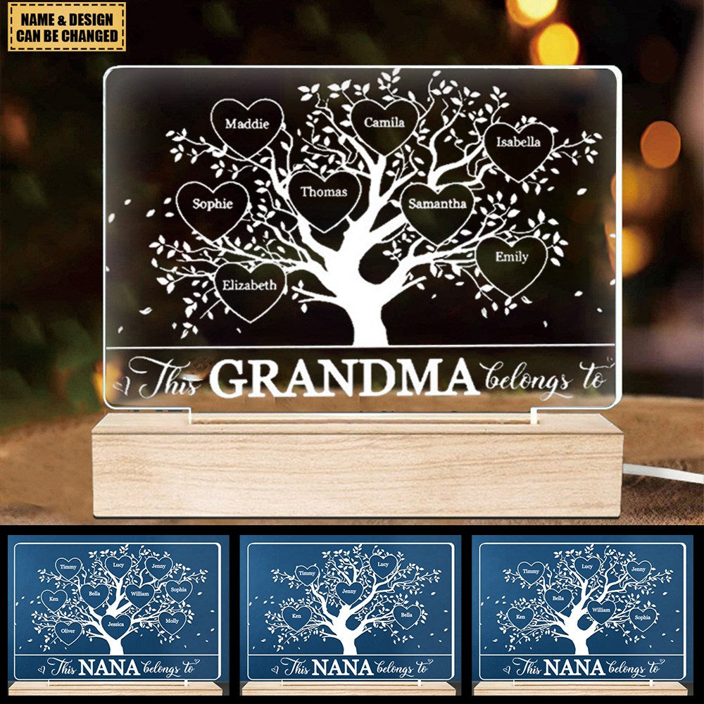 This Grandma Belongs To - Family Personalized Custom 3D LED Light