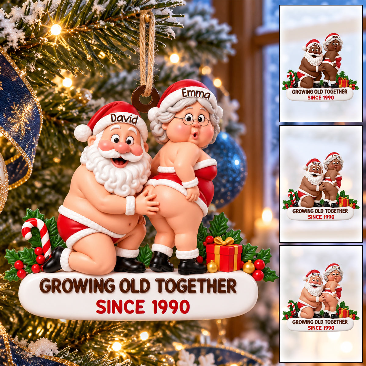 Custom Funny Wooden Ornament - Personalized Anniversary Christmas Wedding Gifts