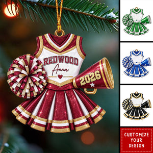 Personalized Cheerleader Uniform Christmas Ornament, Gift For Cheer Girl