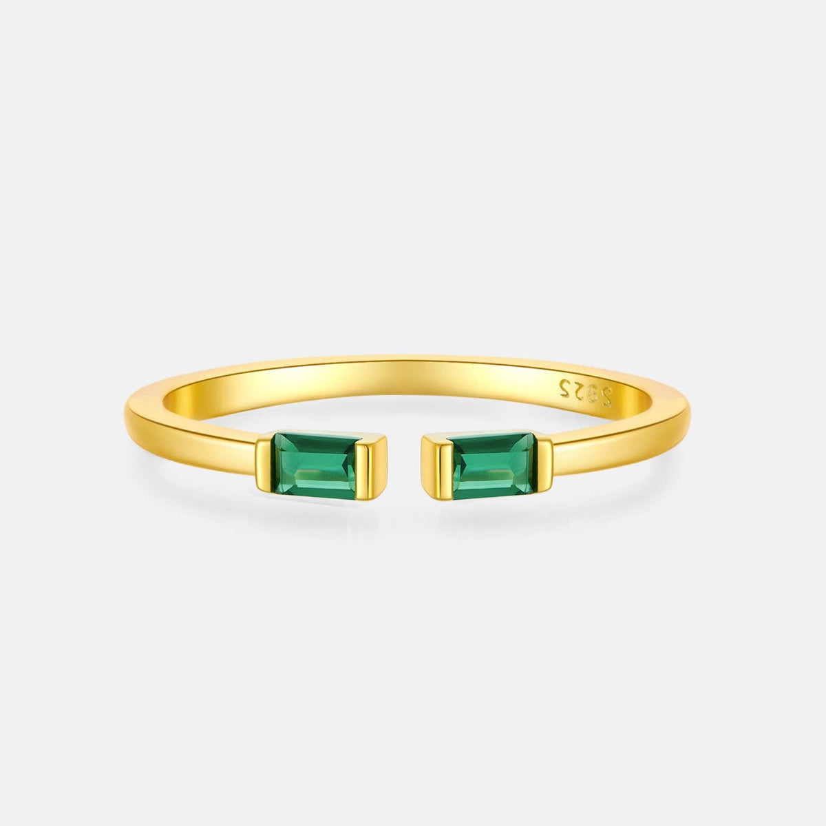 Personalized Born in Love Duo Baguette Birthstone Ring