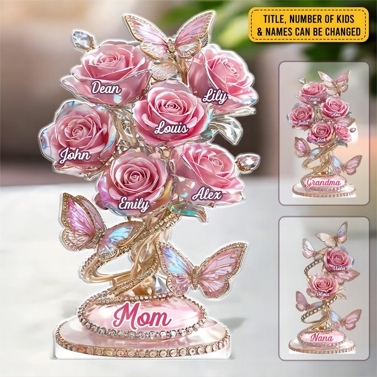 Each Rose Holds A Piece Of Your Heart - Family Personalized Plaque
