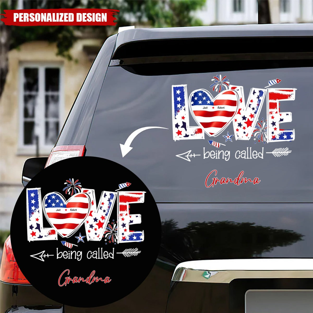 Love Being Called Grandma - Personalized 4th Of July Sticker