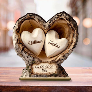 Custom Wooden Tree Hole Heart Decor,Anniversary Gift for Couple