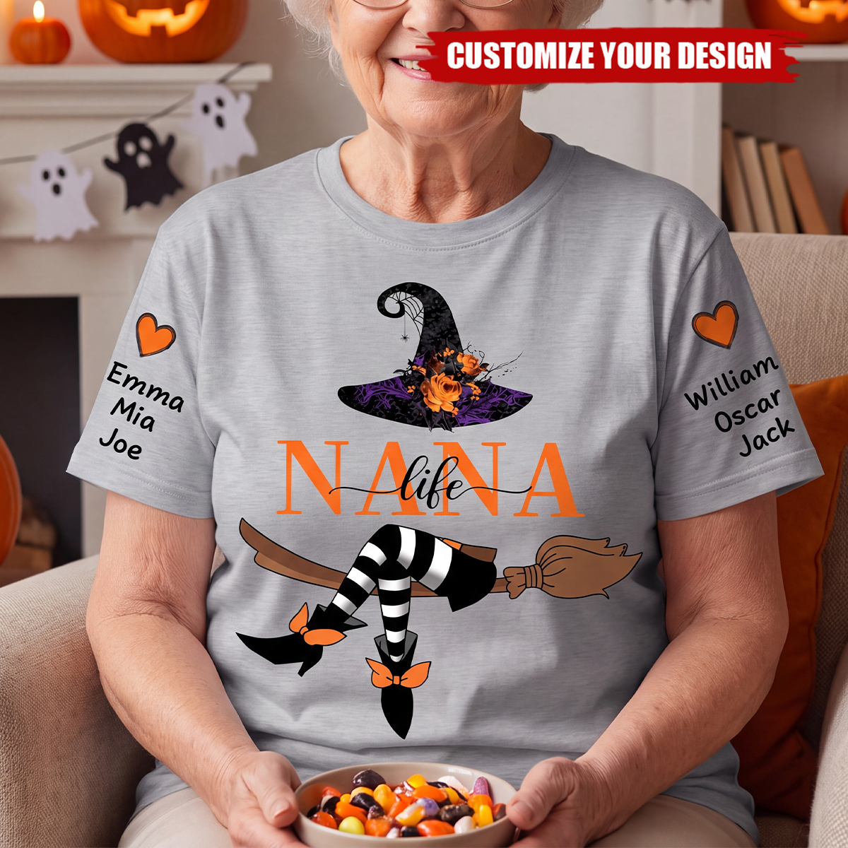 Personalized Nana Life Witch Halloween T-Shirt