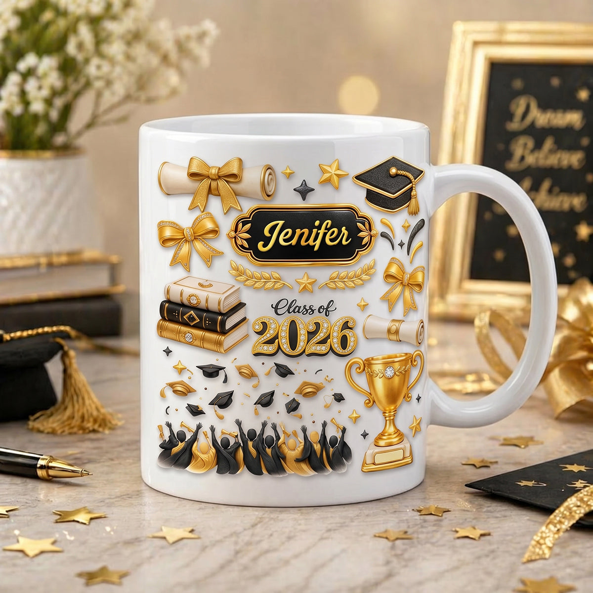 Personalized 2026 Graduation 3D-Effect Mug