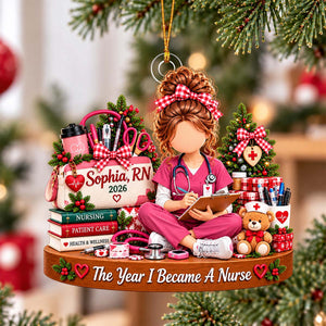 The Year I Became A Nurse -Custom Nurse Ornament,Gift for Healthcare Workers