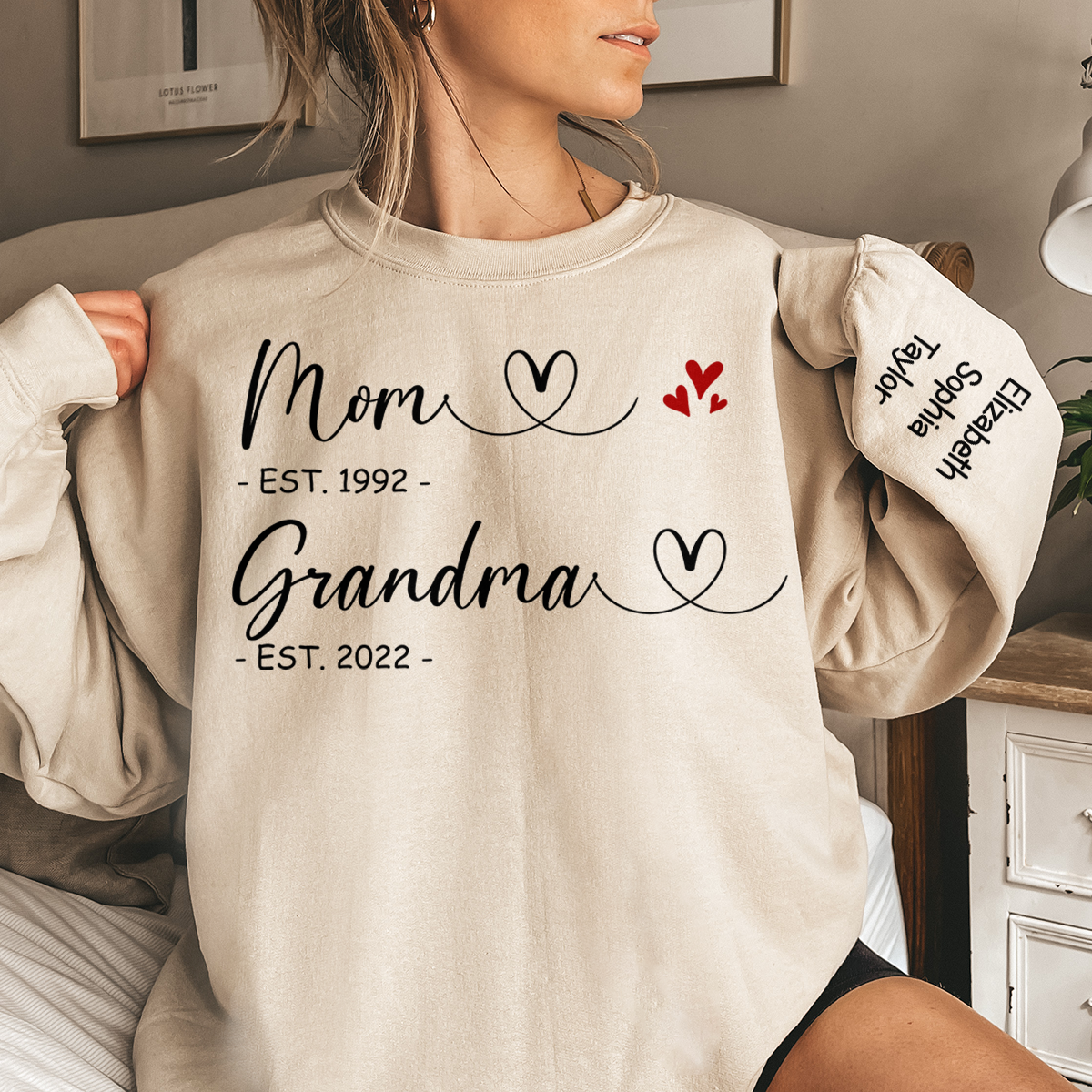 Mom Grandma - Family Personalized Custom Unisex Sweatshirt