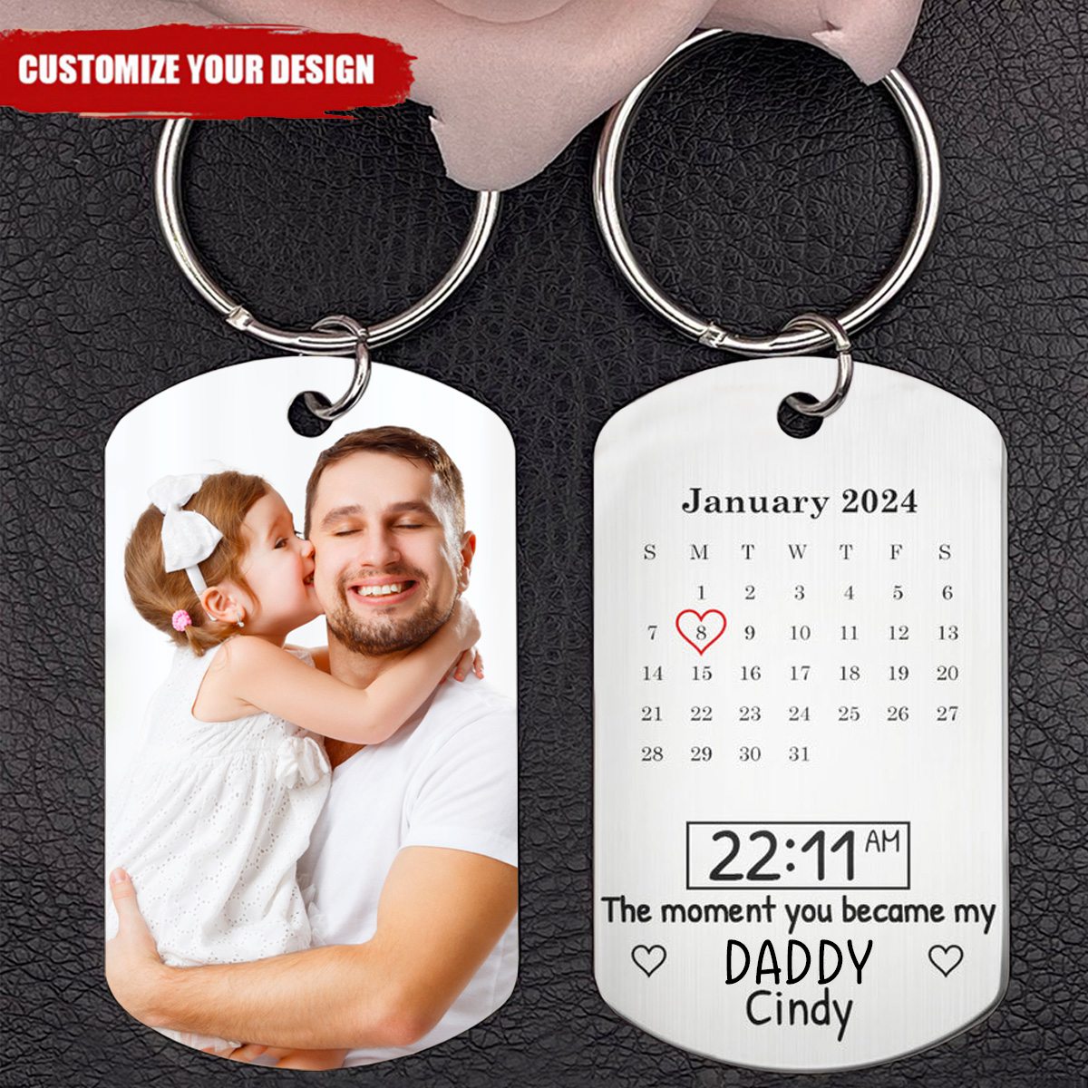 Custom Photo Calendar The Moment You Became -Personalized Keychain