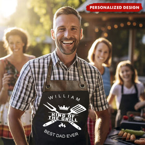 Best Dad Ever King of The Grill Personalized Apron